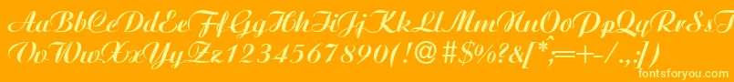 AgnesBold-Schriftart – Gelbe Schriften auf orangefarbenem Hintergrund