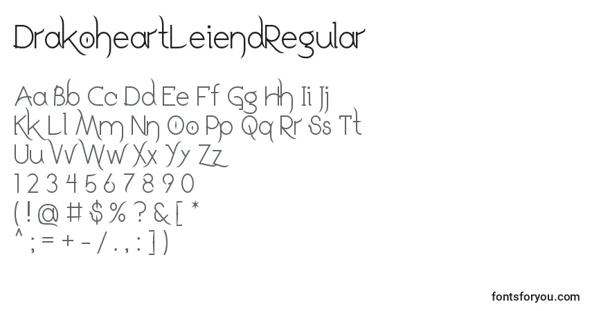 Schriftart DrakoheartLeiendRegular – Alphabet, Zahlen, spezielle Symbole