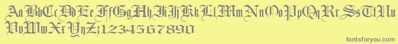 フォントLaandbrau – 黄色の背景に灰色の文字