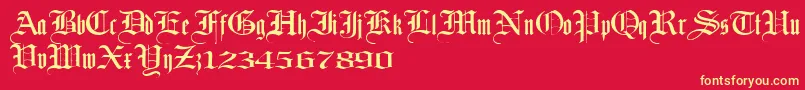 Шрифт Laandbrau – жёлтые шрифты на красном фоне