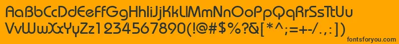 Bauhausett Font – Black Fonts on Orange Background