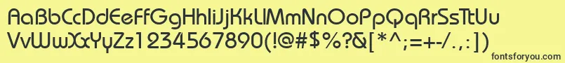 Bauhausett Font – Black Fonts on Yellow Background
