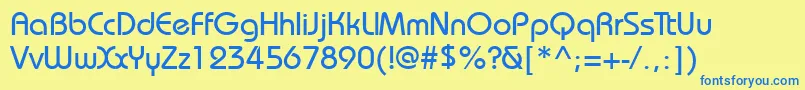 Bauhausett Font – Blue Fonts on Yellow Background