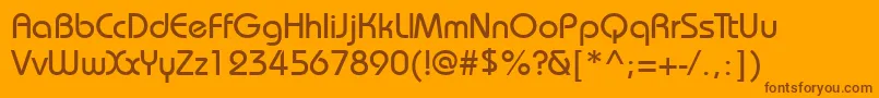 Bauhausett Font – Brown Fonts on Orange Background