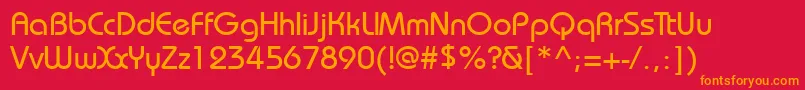 Bauhausett Font – Orange Fonts on Red Background