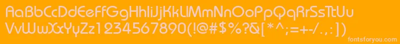 Bauhausett Font – Pink Fonts on Orange Background