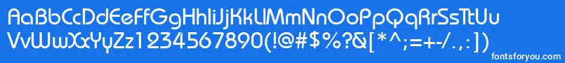 Bauhausett Font – White Fonts on Blue Background