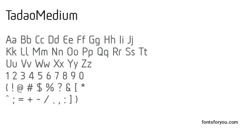 Шрифт TadaoMedium – алфавит, цифры, специальные символы