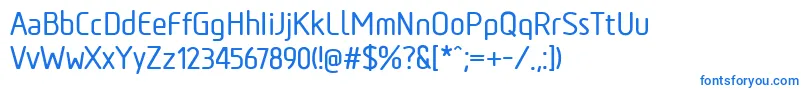 TadaoMedium-Schriftart – Blaue Schriften auf weißem Hintergrund