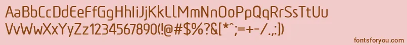 TadaoMedium-Schriftart – Braune Schriften auf rosa Hintergrund