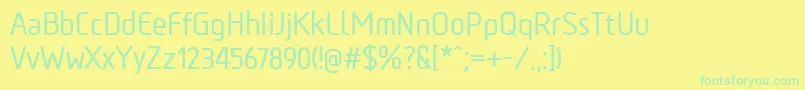TadaoMedium-Schriftart – Grüne Schriften auf gelbem Hintergrund