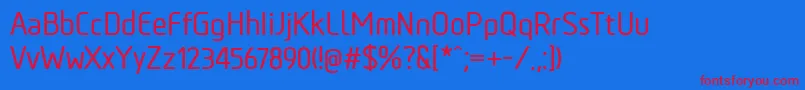 TadaoMedium Font – Red Fonts on Blue Background