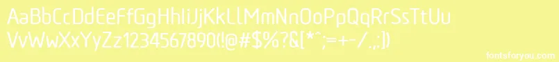 TadaoMedium-fontti – valkoiset fontit keltaisella taustalla