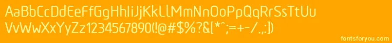Шрифт TadaoMedium – жёлтые шрифты на оранжевом фоне
