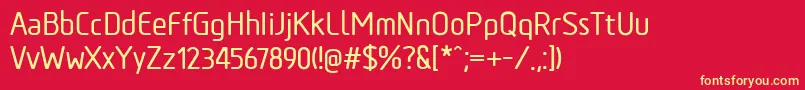 TadaoMedium-fontti – keltaiset fontit punaisella taustalla