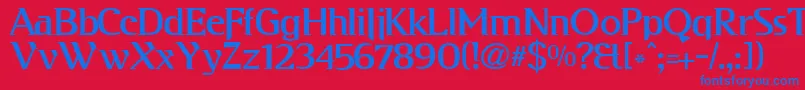 フォントKabog – 赤い背景に青い文字