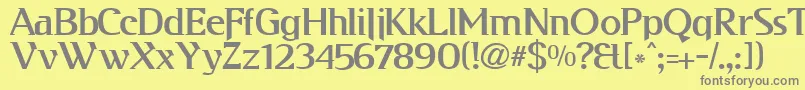 Kabog Font – Gray Fonts on Yellow Background