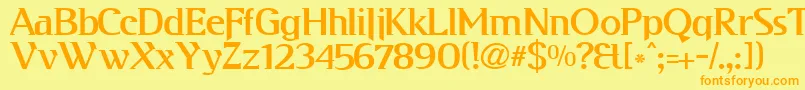 Kabog Font – Orange Fonts on Yellow Background