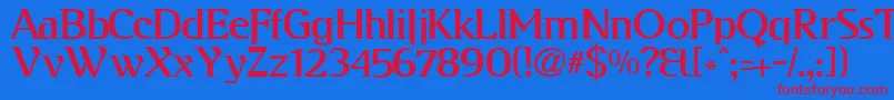 フォントKabog – 赤い文字の青い背景
