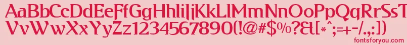 フォントKabog – ピンクの背景に赤い文字