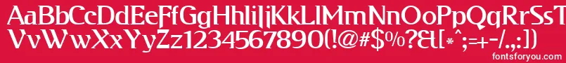 Kabog-Schriftart – Weiße Schriften auf rotem Hintergrund