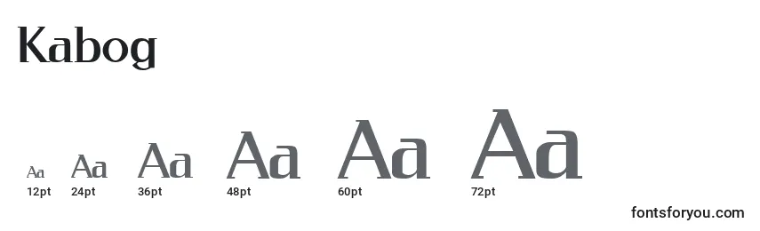 Размеры шрифта Kabog