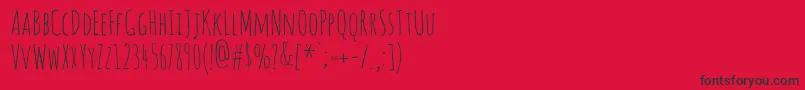 フォントAmaticsc – 赤い背景に黒い文字