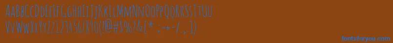 Amaticsc Font – Blue Fonts on Brown Background