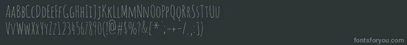 Amaticsc Font – Gray Fonts on Black Background