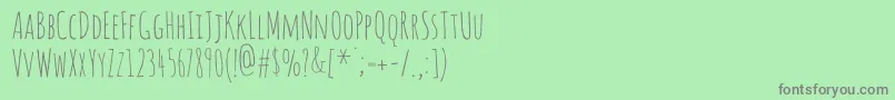 Amaticsc Font – Gray Fonts on Green Background