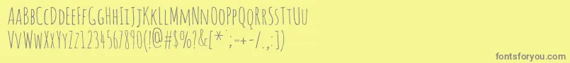 Amaticsc Font – Gray Fonts on Yellow Background
