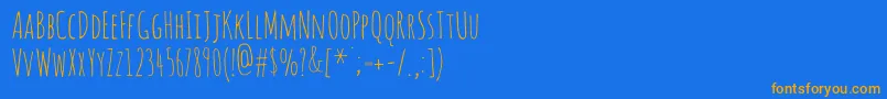 Amaticsc Font – Orange Fonts on Blue Background
