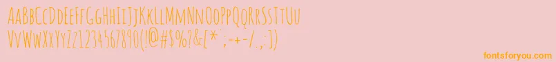 Amaticsc Font – Orange Fonts on Pink Background