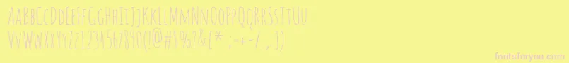 Amaticsc Font – Pink Fonts on Yellow Background