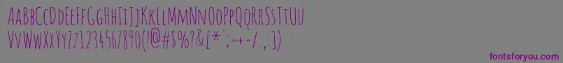Amaticsc Font – Purple Fonts on Gray Background