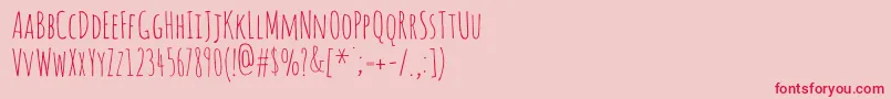 Amaticsc-Schriftart – Rote Schriften auf rosa Hintergrund