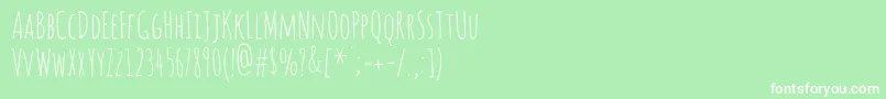 フォントAmaticsc – 緑の背景に白い文字