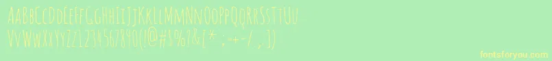 Amaticsc Font – Yellow Fonts on Green Background