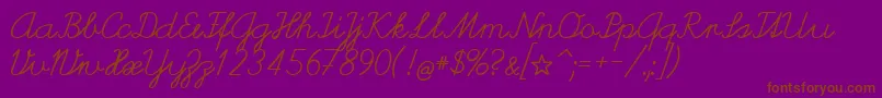 HelveticaVerbundene Font – Brown Fonts on Purple Background