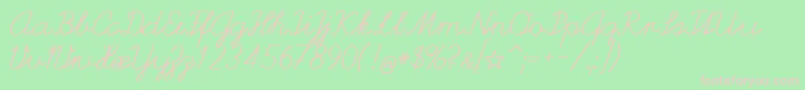 HelveticaVerbundene Font – Pink Fonts on Green Background