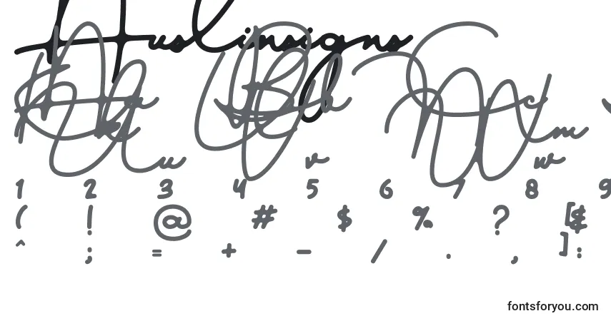 Шрифт Austinsigns (117426) – алфавит, цифры, специальные символы