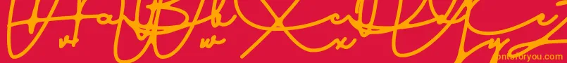 Czcionka Austinsigns – pomarańczowe czcionki na czerwonym tle