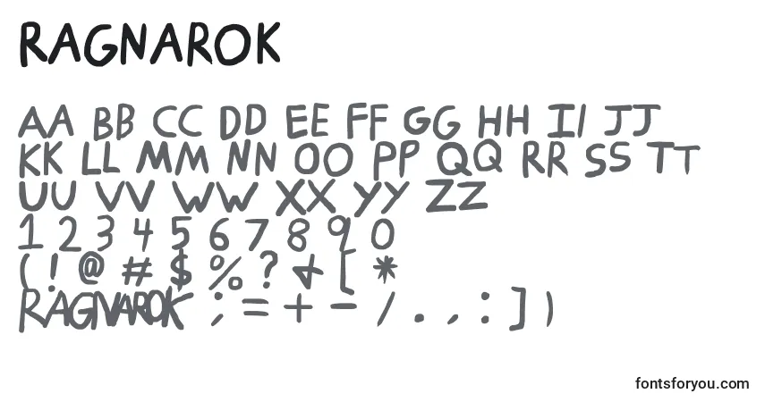 A fonte Ragnarok – alfabeto, números, caracteres especiais