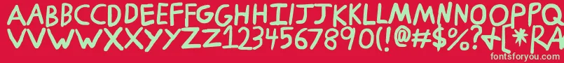Ragnarok Font – Green Fonts on Red Background