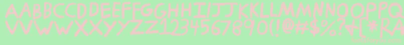 Ragnarokフォントについての詳細 フォントRagnarok – 緑の背景にピンクのフォント