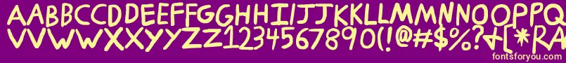 Ragnarok Font – Yellow Fonts on Purple Background