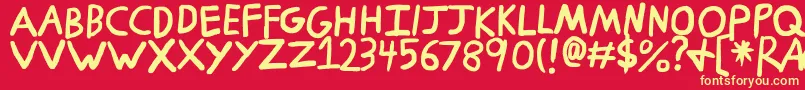 Ragnarok Font – Yellow Fonts on Red Background