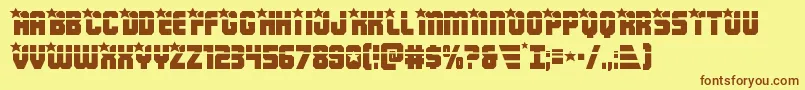 Armyrangerslaser Font – Brown Fonts on Yellow Background