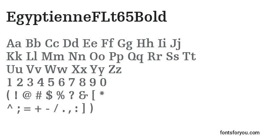 Шрифт EgyptienneFLt65Bold – алфавит, цифры, специальные символы