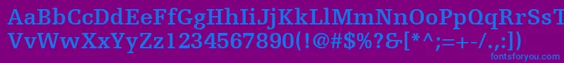 フォントEgyptienneFLt65Bold – 紫色の背景に青い文字